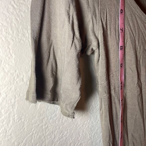 Majestic Taupe Boatneck Quarter Sleeve Top Super Soft Light Brown Tan - Picture 7 of 9